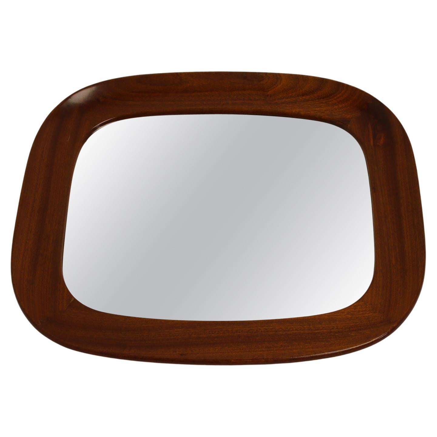 Vintage Mirror with Wide Wooden Rim For Sale