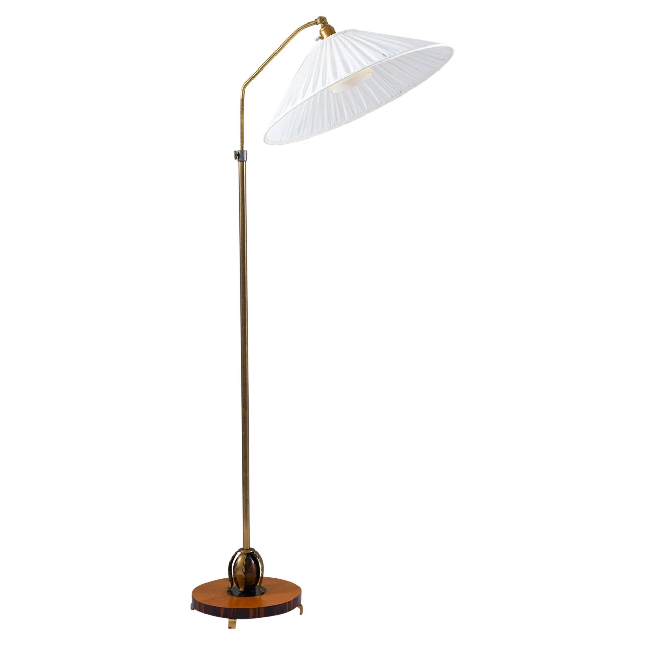 Swedish Art Deco Floor Lamp in Brass, 1930s For Sale
