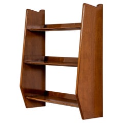 20th Century Ignazio Gardella 'Attributed' Hanging Bookcase in Wood 3 Shelves
