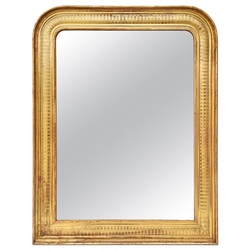 Antique French Giltwood Mirror, Louis-Philippe Style, circa 1900 For Sale