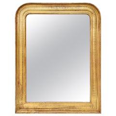 Antiguo espejo francés de madera dorada, estilo Louis Philippe, hacia 1900