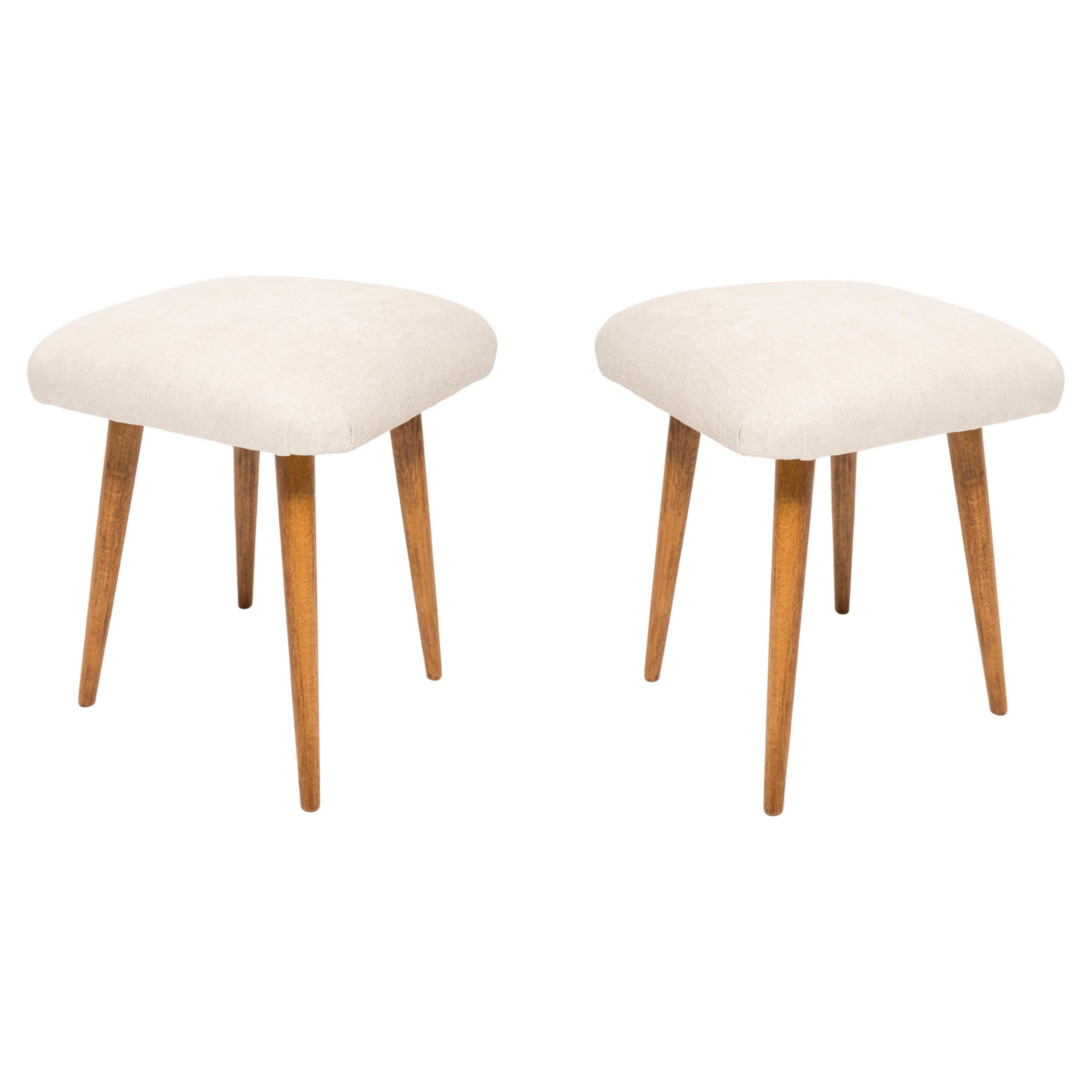 Set of Two Light Beige Stools, Europe, 1960s For Sale