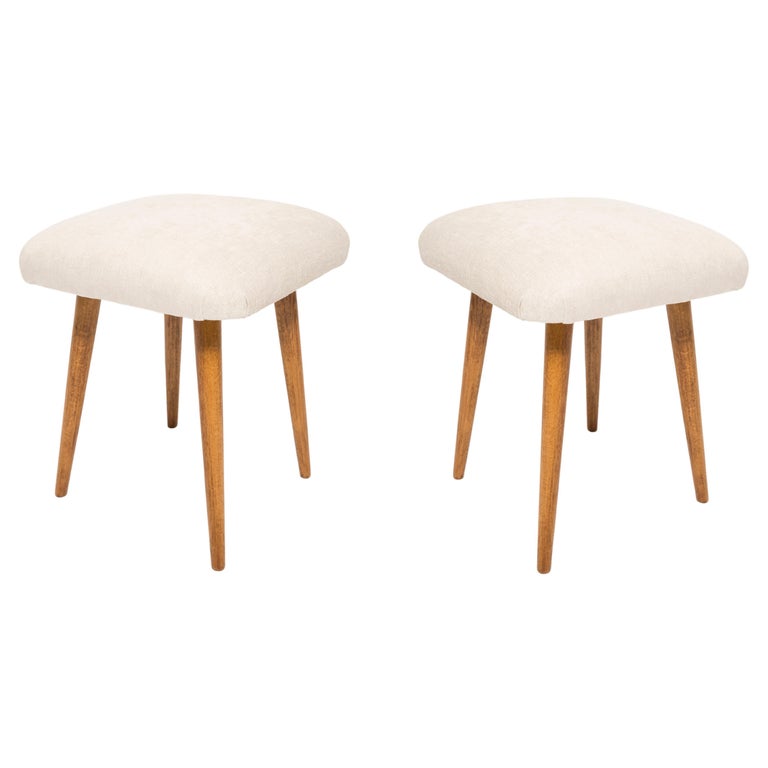 Set of Two Light Beige Stools, Europe, 1960s For Sale