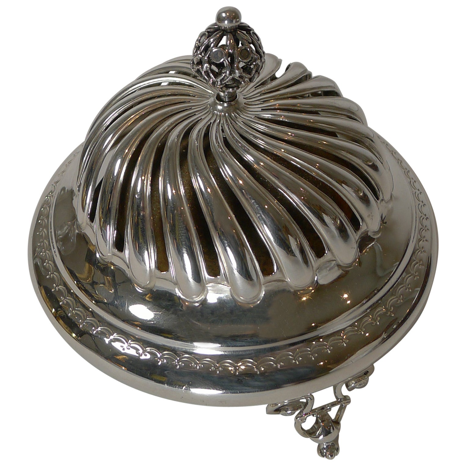 Rare Antique English Sterling Silver Table Bell, 1895 by George Unite