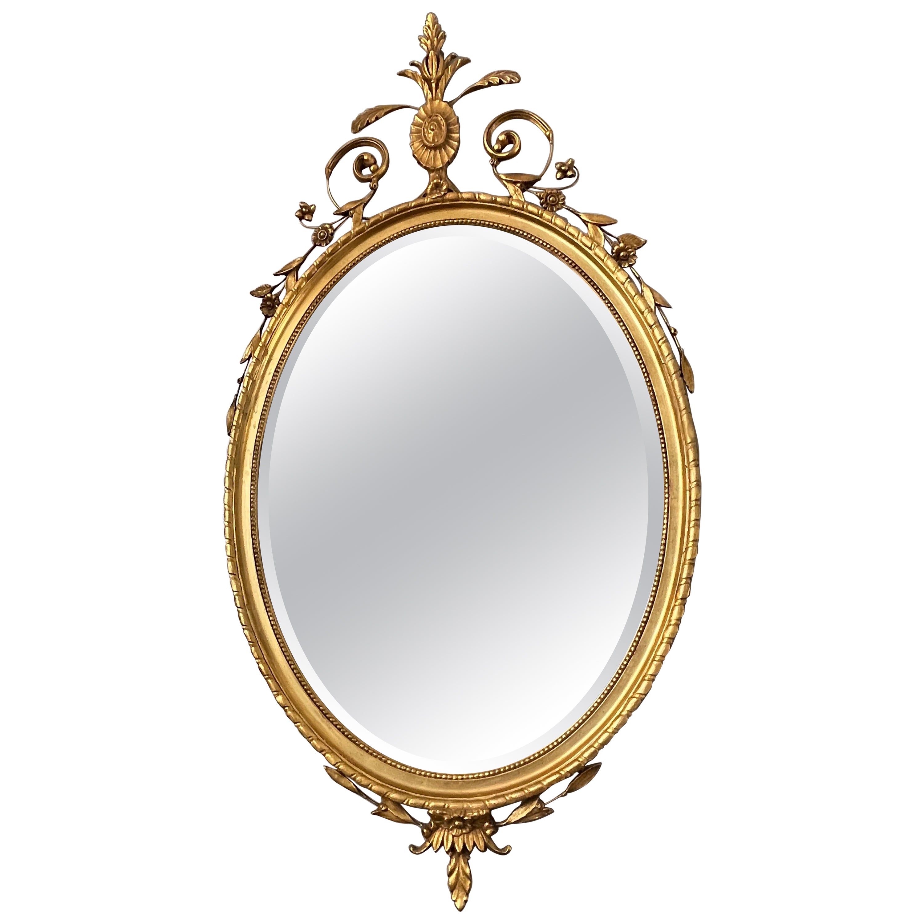 Oval Gilt Wood Mirror