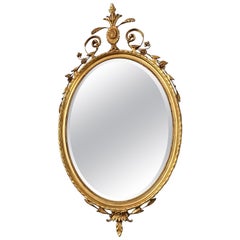Vintage Oval Gilt Wood Mirror