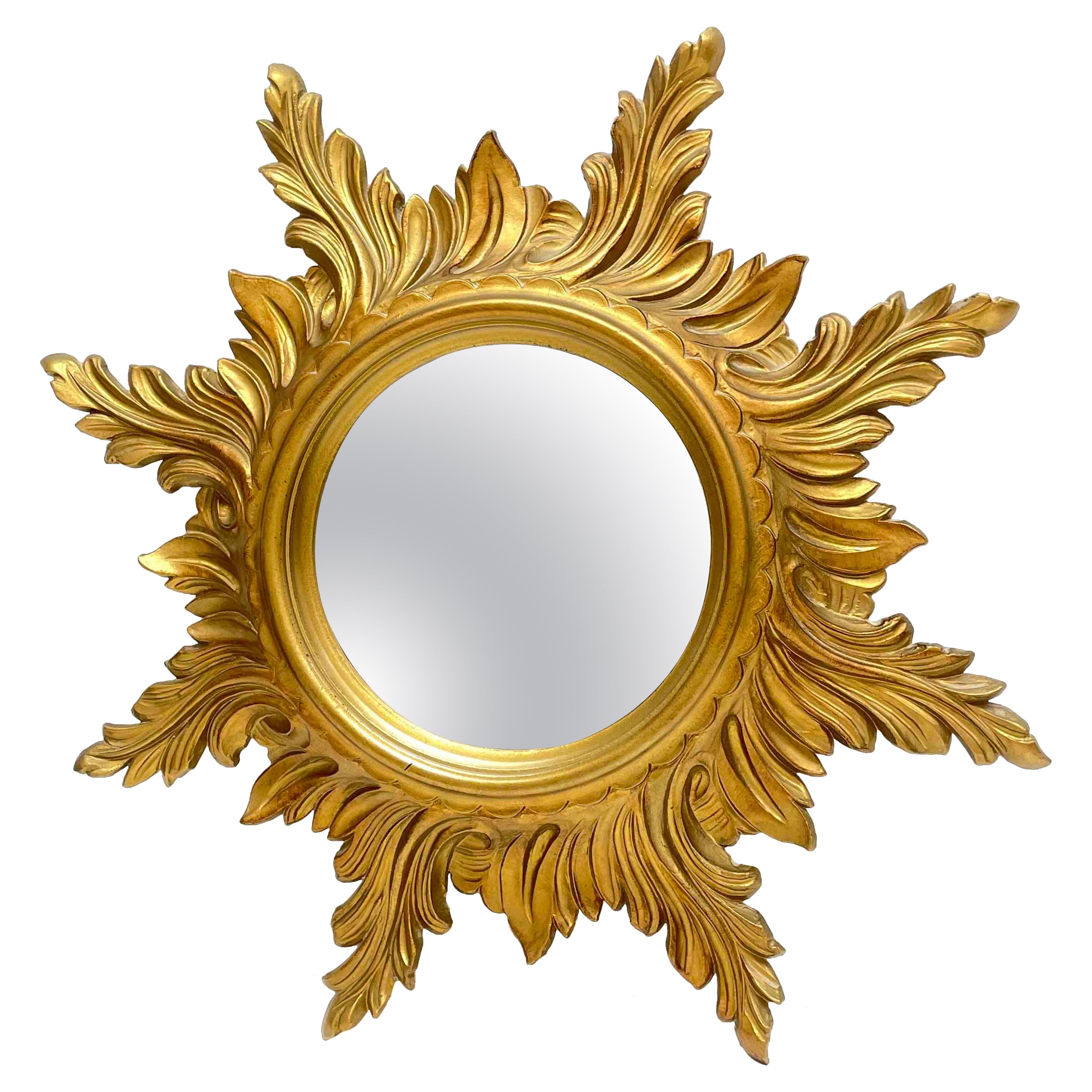 Beautiful Italian Starburst Sunburst Mirror, circa 1980s, Made in Italy