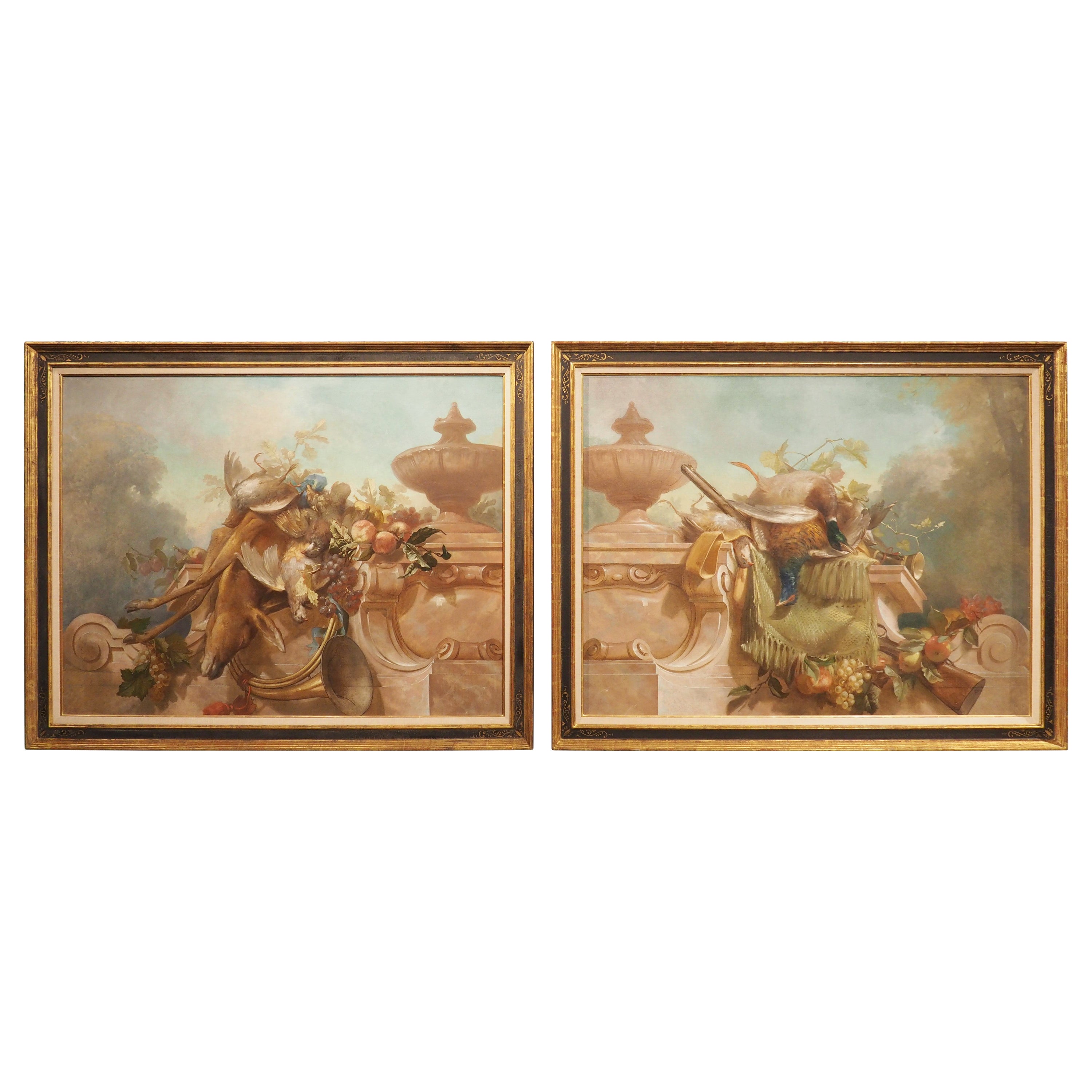 Pair of 19th Century Nature Morte Hunt Trophy Paintings
