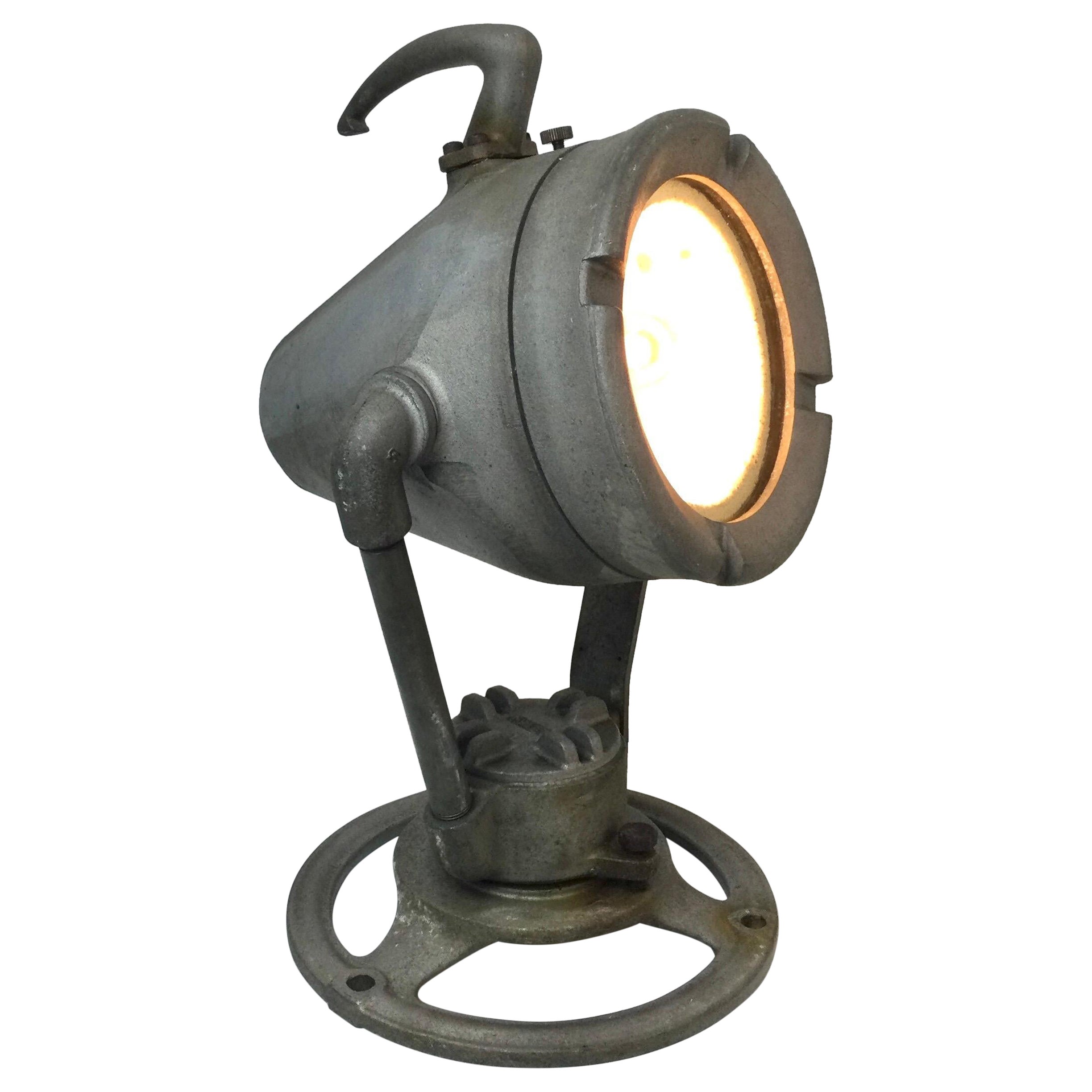 Large Antique Salvaged Pyle Nautical or Marine Spotlight For Sale