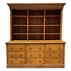 Huge Country Store Multi-Drawer Cabinet with Bookcase Top