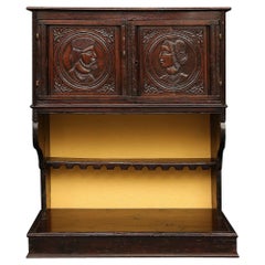 French 18th Century Renaissance Walnut Cabinet Vaisselier from Normandy