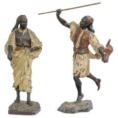 Pair of Large Austrian Cold Painted Orientalist Men by the Bergmann Foundry