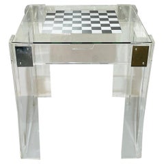 Vintage Lucite & Chrome Game Table