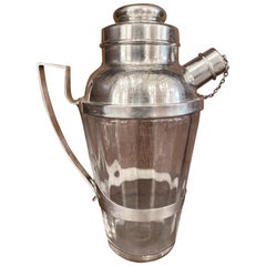 Antiker amerikanischer „Webster“-Cocktailshaker aus Sterlingsilber und Kristall um 1930