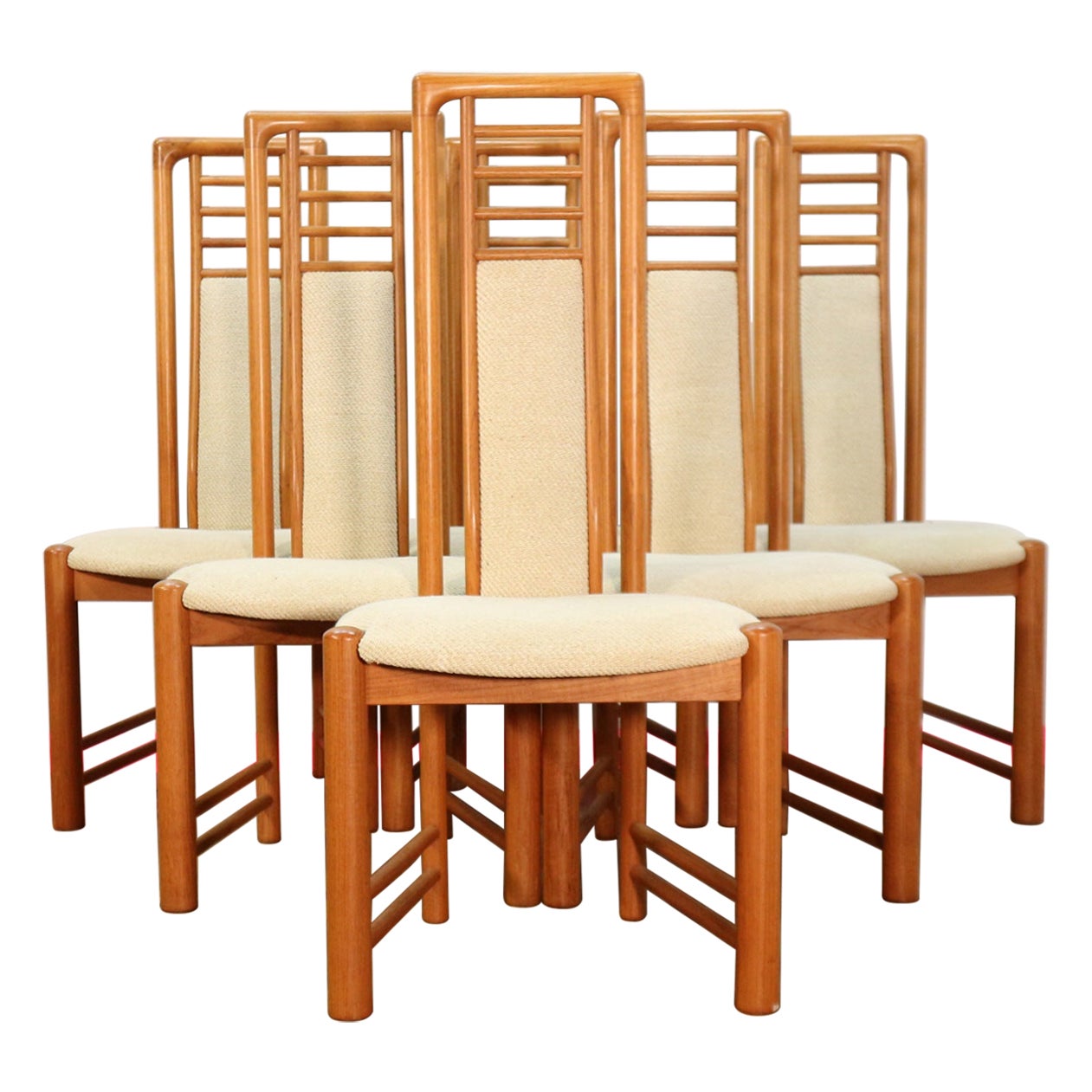 Mid-Century Modern Danish Tall Dining Chairs by Gudme Mobelfabrik Set of 6