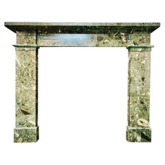 19th Century Victorian Style Fireplace Surround in Verde Tinos Marble