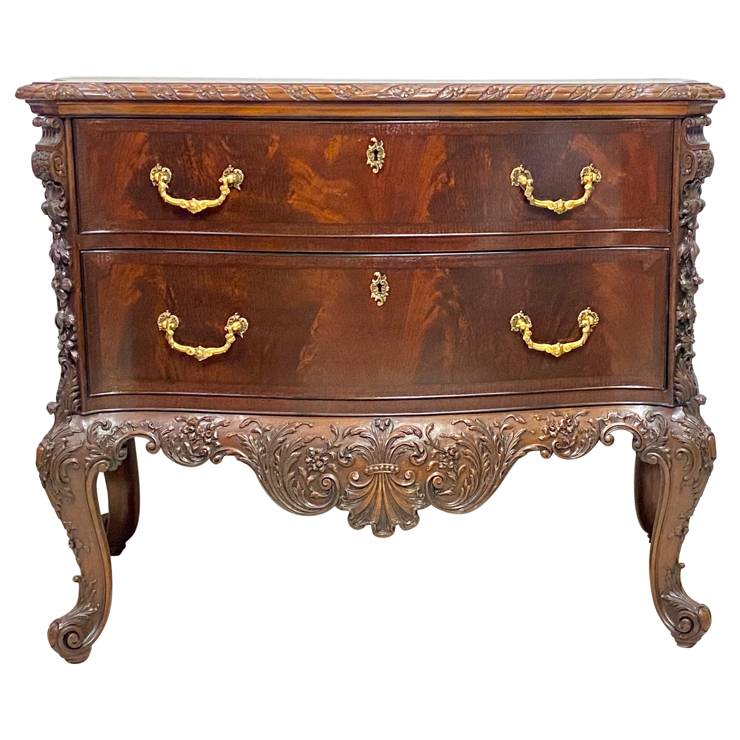 Extraordinary Irish Hand Made Solid Mahogany Chest of Drawers For Sale