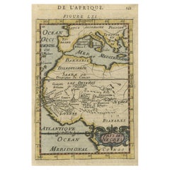 Antique Old Small Map of Africa, from Barbary to the Congo, Mainly the Slave Coast, 1683