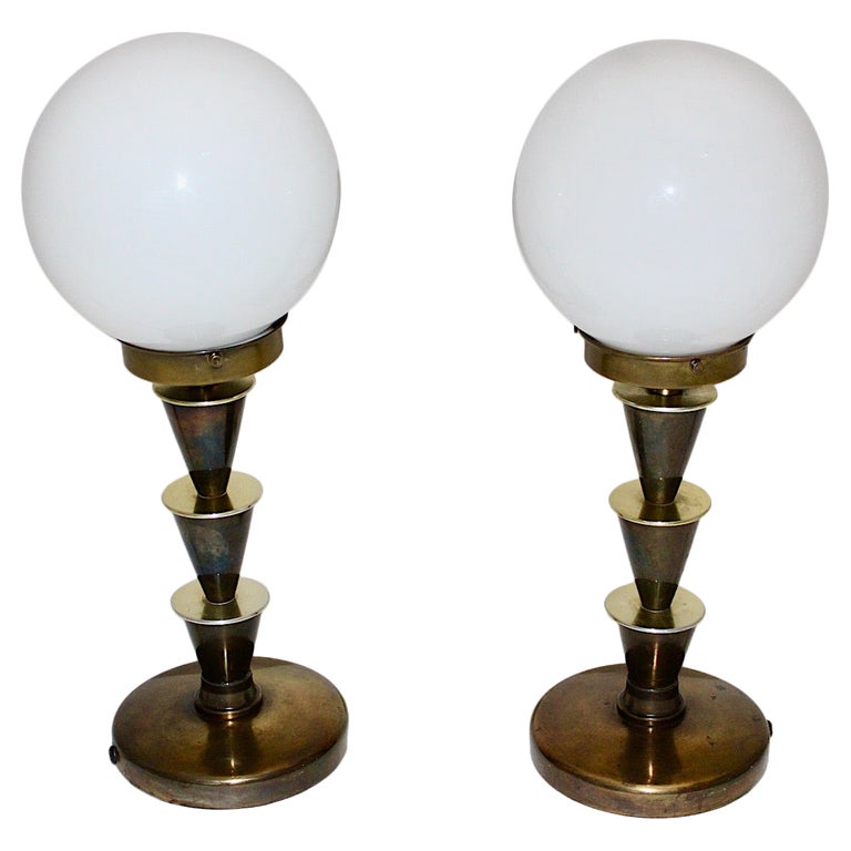 Brass Art Deco Vintage Opal Glass Lamp Shade Geometric, 1930s, Vienna — free download