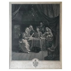 Godfried Schalcken "the Family Concert" 18th Century Engraving by Georg Wille