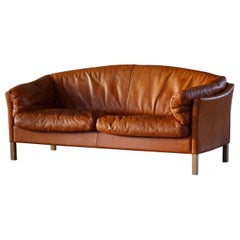 Mogens Hansen 2.5 Sofa in Cognac Coloured Leather, Model 535, Danish Design