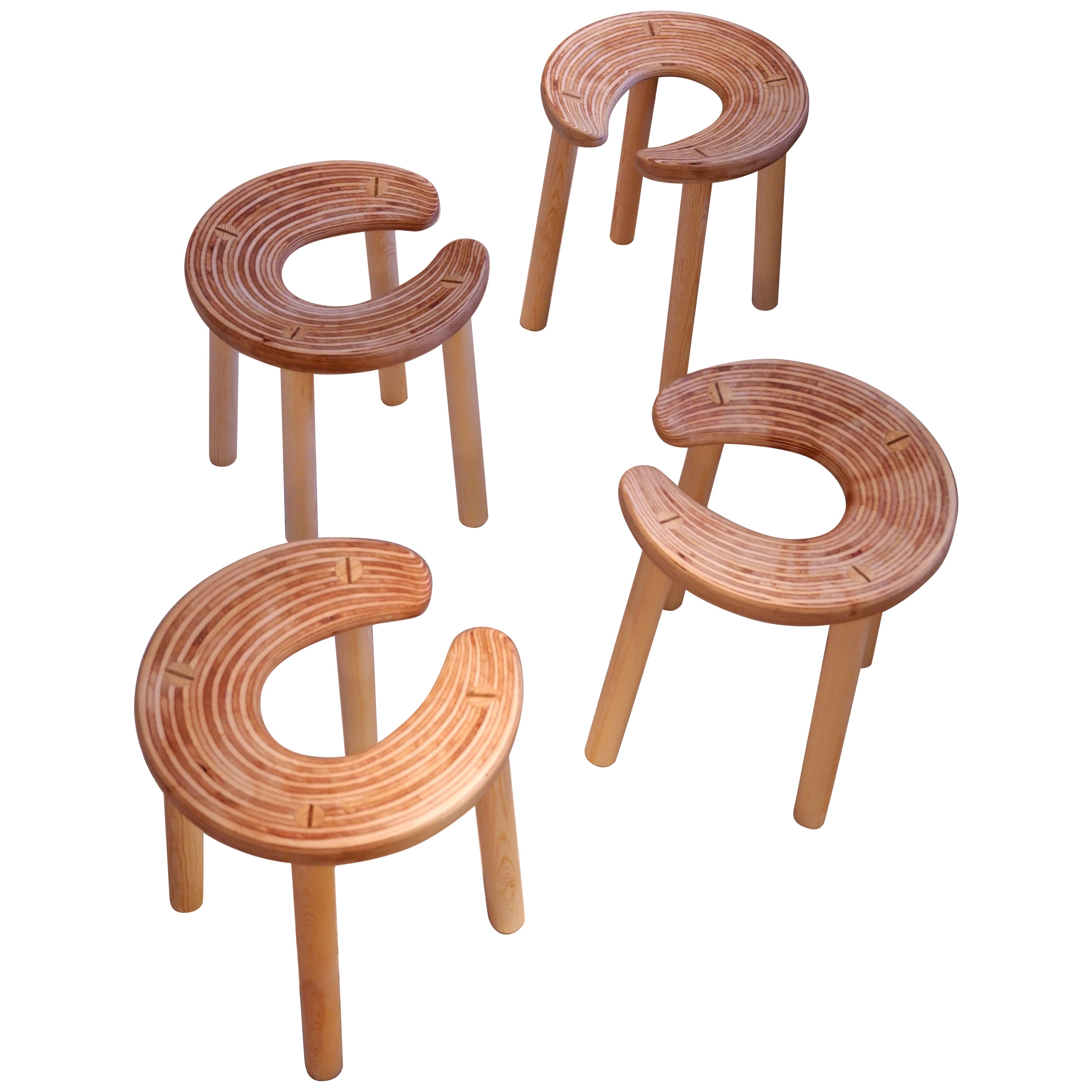 Antti Nurmesniemi, Set of Four Sauna Stools, Designed for the Palace Hotel, Hels