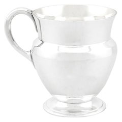 Antique Art Deco Style Sterling Silver Christening Mug