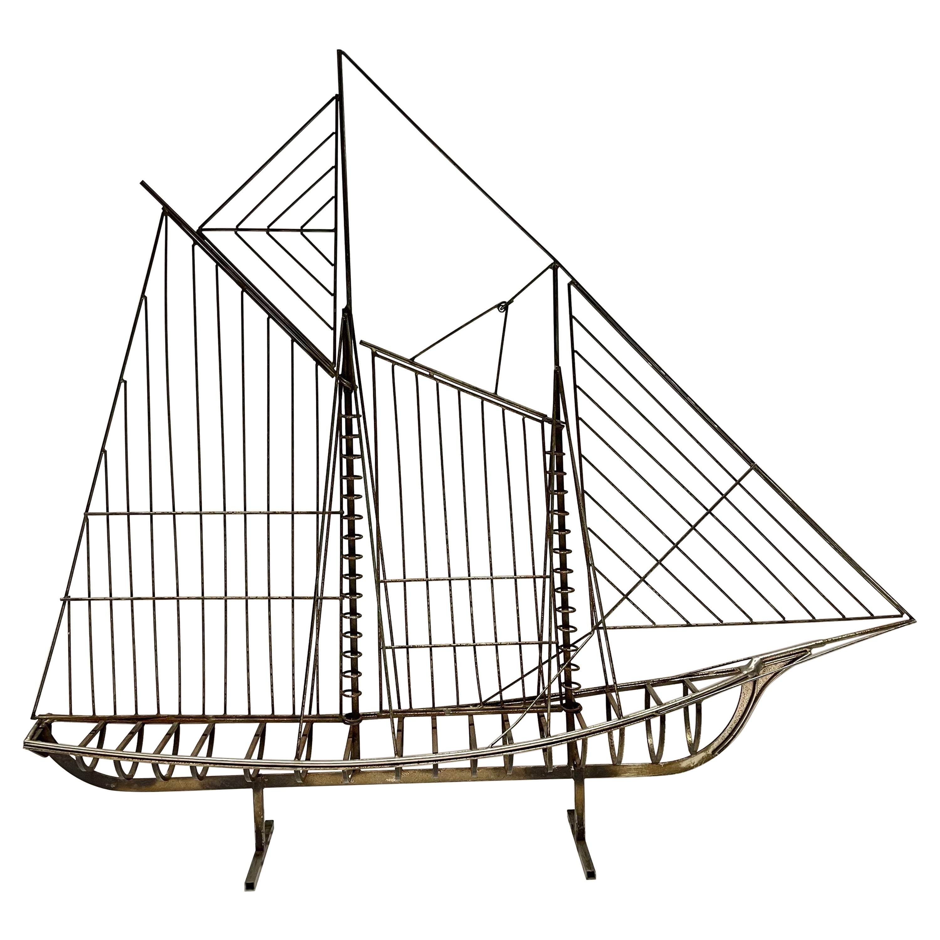 C. Jere "Mariner" Sailboat Ship Sculpture Architectural Boat Model, USA, 1970's