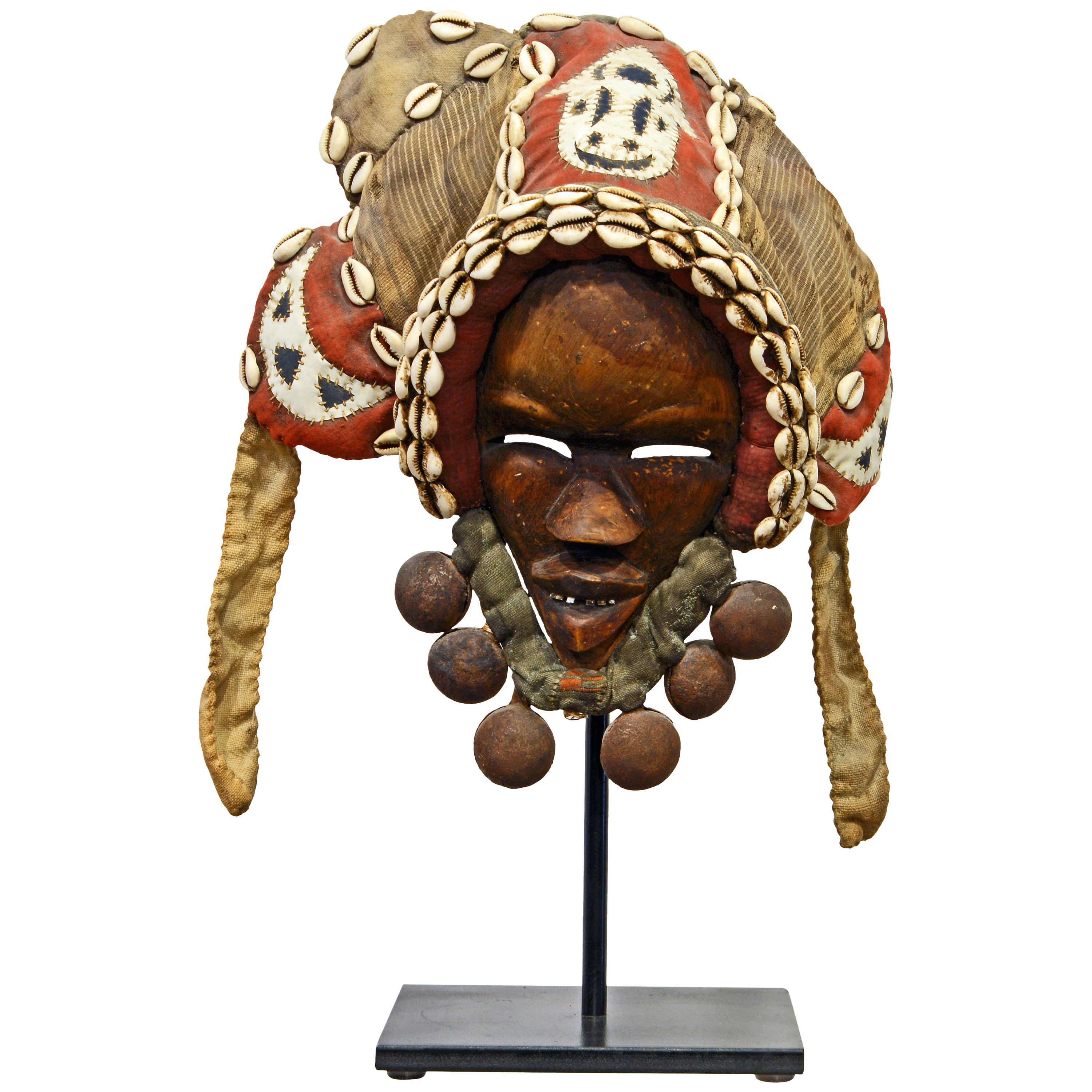 Expressive African 'Dan' Mask and Elaborate Headdress, Liberia Late 20th C