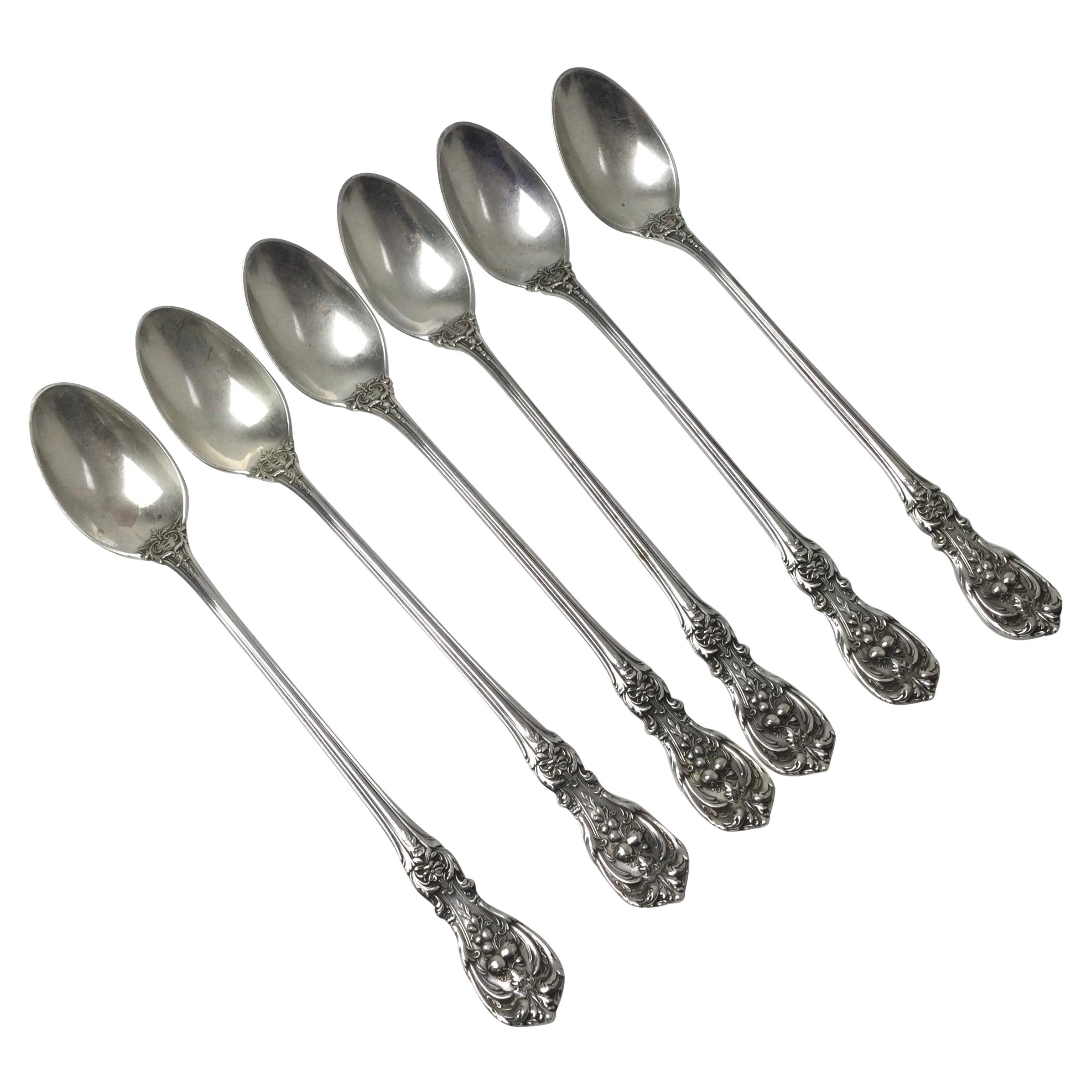 Sterling Silver Reed & Barton Francis i Iced Tea Spoon Set of Six
