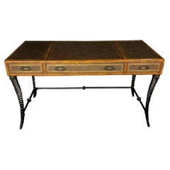 Handsome Campaign Style Writing Table Desk