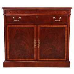 Drexel Heritage Regency Banded Mahogany Server or Bar Cabinet
