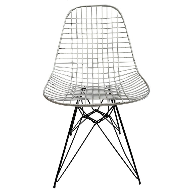 Eames Dkr Wire Chairs on Eiffel Tower Base at 1stDibs