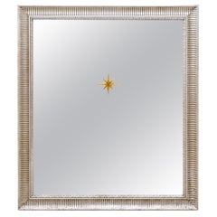 Artisan Crafted Mirror w/ Églomisé Starburst Accent in Vintage Frame