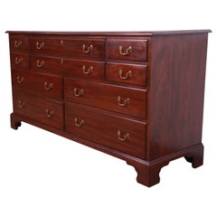 Henkel Harris Georgian Solid Mahogany Ten-Drawer Dresser or Credenza