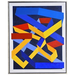 'Movement' Large Colorful Abstract Painting by Anders Hegelund, 21st C.
