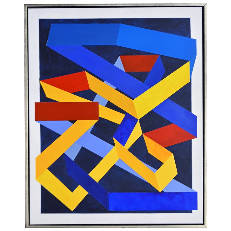 'Movement' Large Colorful Abstract Painting by Anders Hegelund, 21st C ...