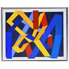 Mouvement" Grande composition abstraite originale en couleurs d'Anders Hegelund 21e C.