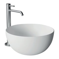 In Stock in Los Angeles, Unica Round Countertop Washbasin, Made in Italy
