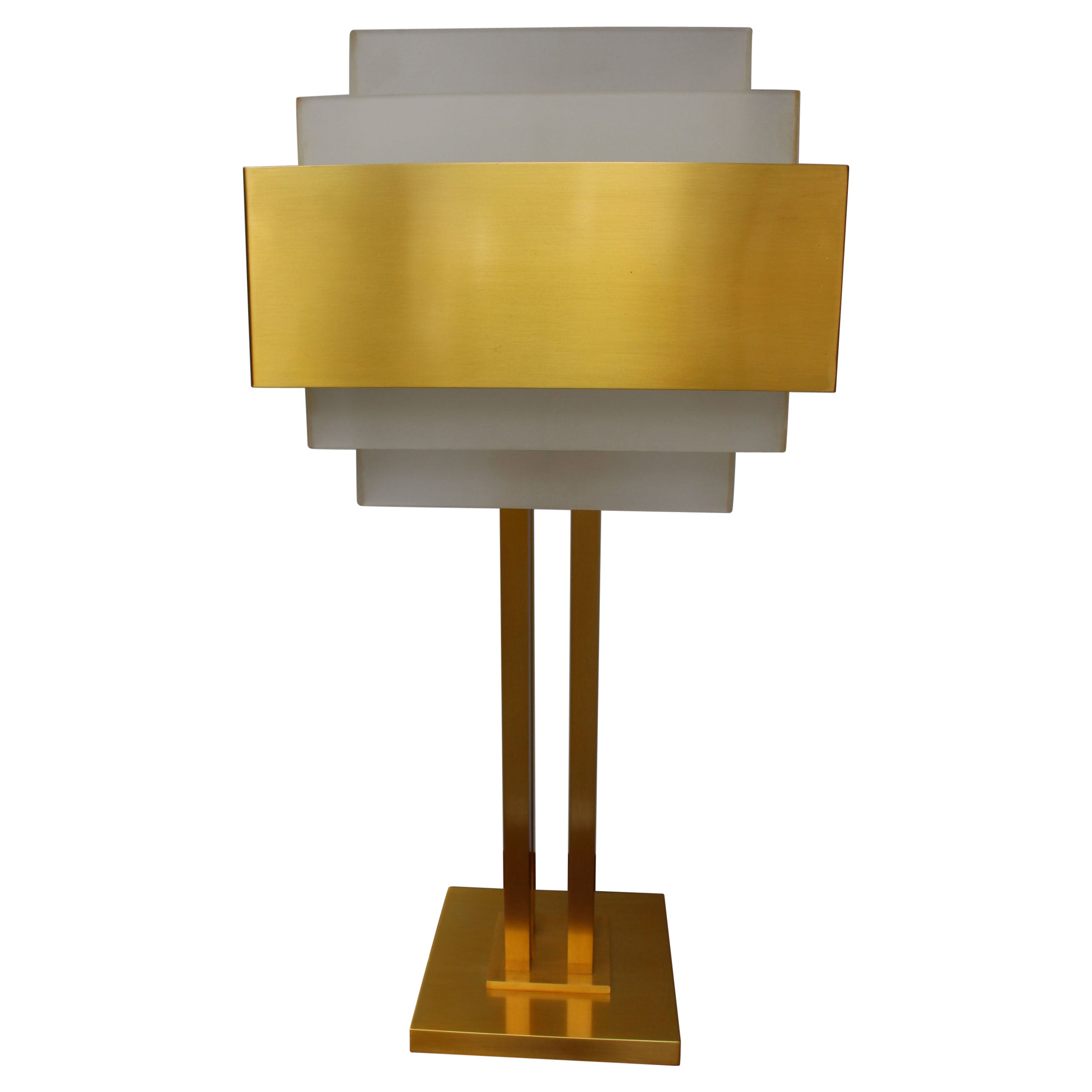 Fine French Art Deco Bronze and Glass Lamp by Perzel