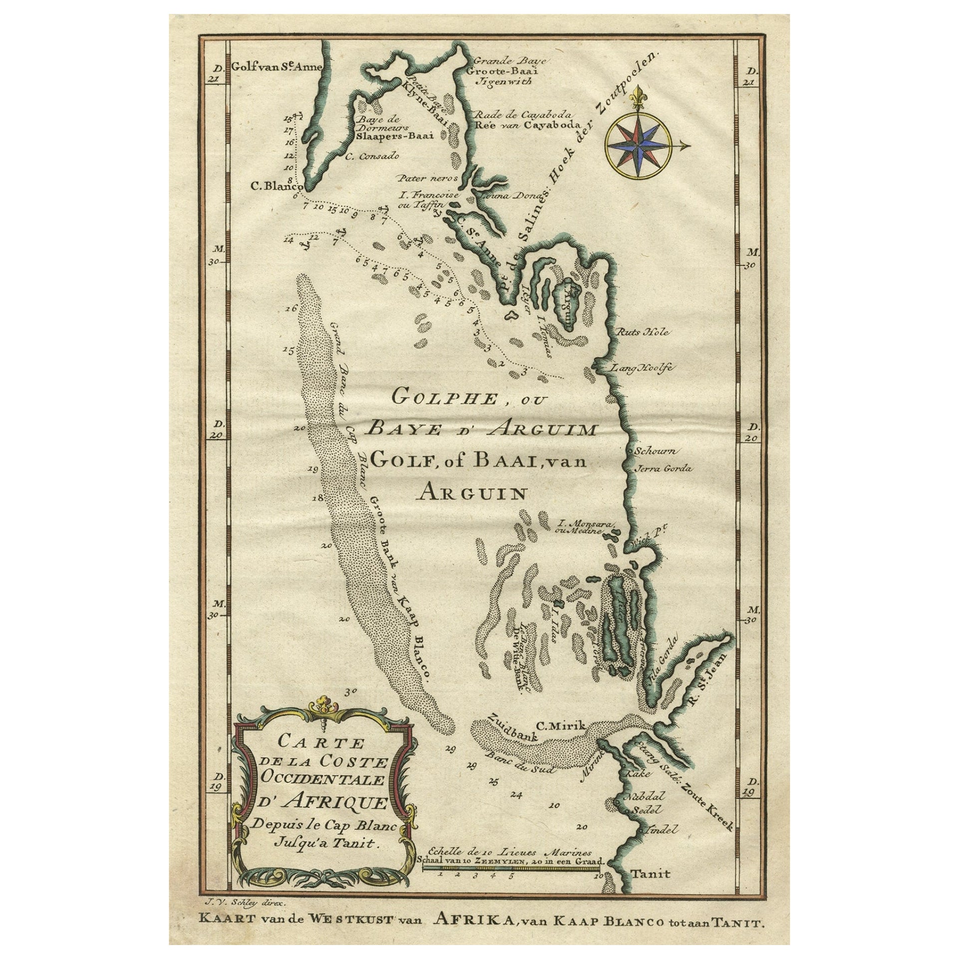 Bay of Arguin, Westküste Afrikas von Cape Blanco nach Tanit, Afrika, 1747 im Angebot