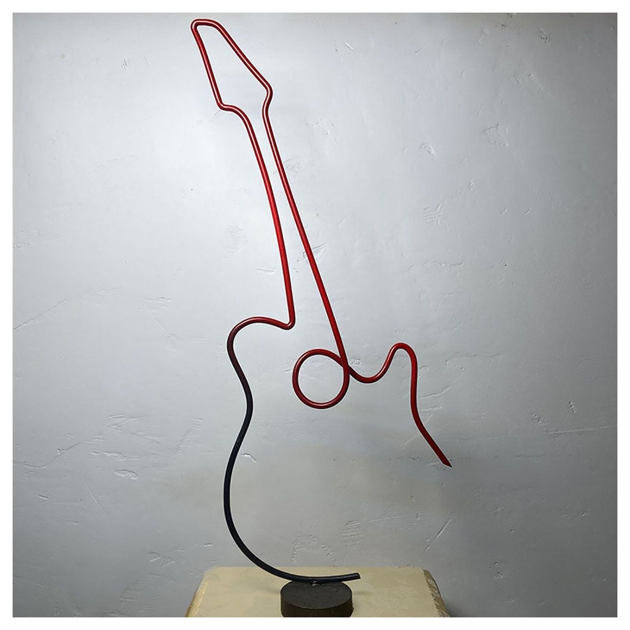 One of a Kind Guitar Steel Cable Sculpture For Sale