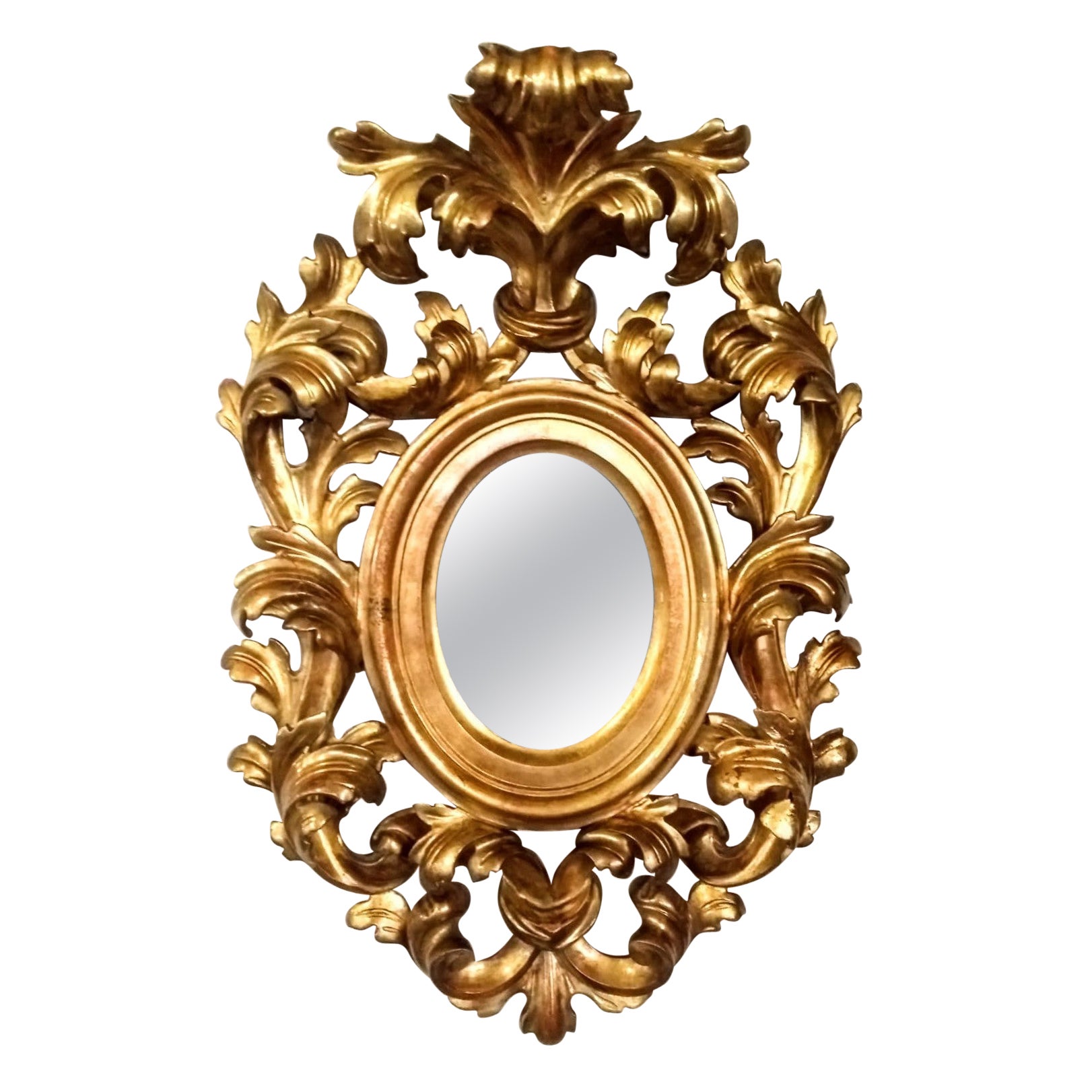 Splendid Venetian Baroque Frame with Mirror, Gold Leaf, Early 18th Century For Sale
