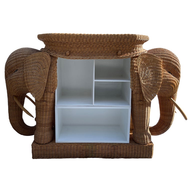 Fantastic Vintage Rattan Elephant Bar For Sale at 1stDibs | wicker elephant  bar, bar bar elephant