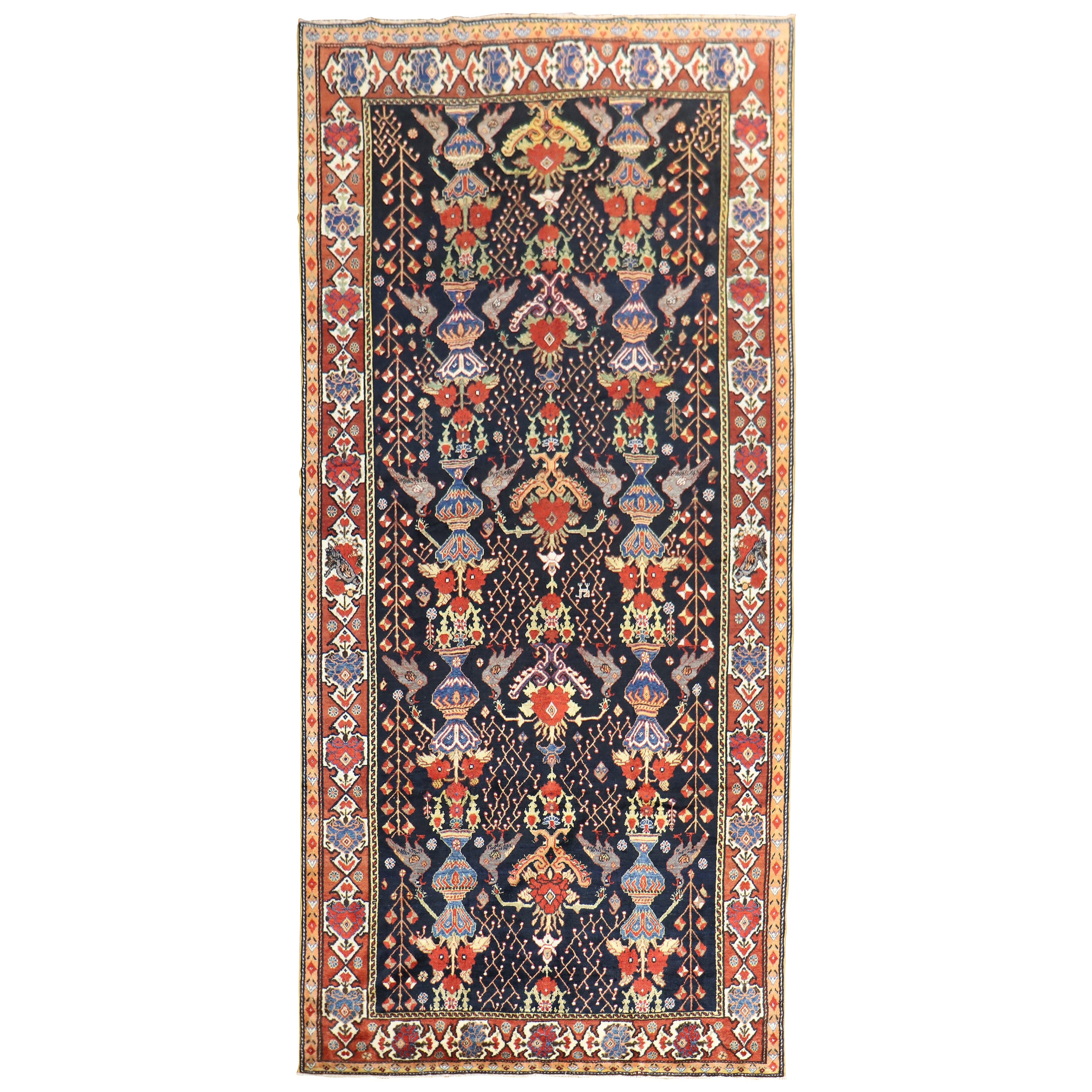 Beautiful Persian Bakhtiari Gallery Size Rug For Sale