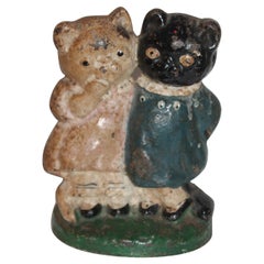 Antique Two Kitten Hubley Door Stop