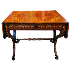 Antique Exceptional 18C Dutch Regency Marquetry Sofa Table