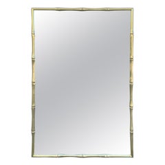 Vintage Mastercraft Solid Brass Faux Bamboo Mirror