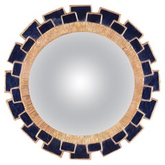 Blue Glass and Resin Mirror, in the Manner of Line Vautrin, Contemporary