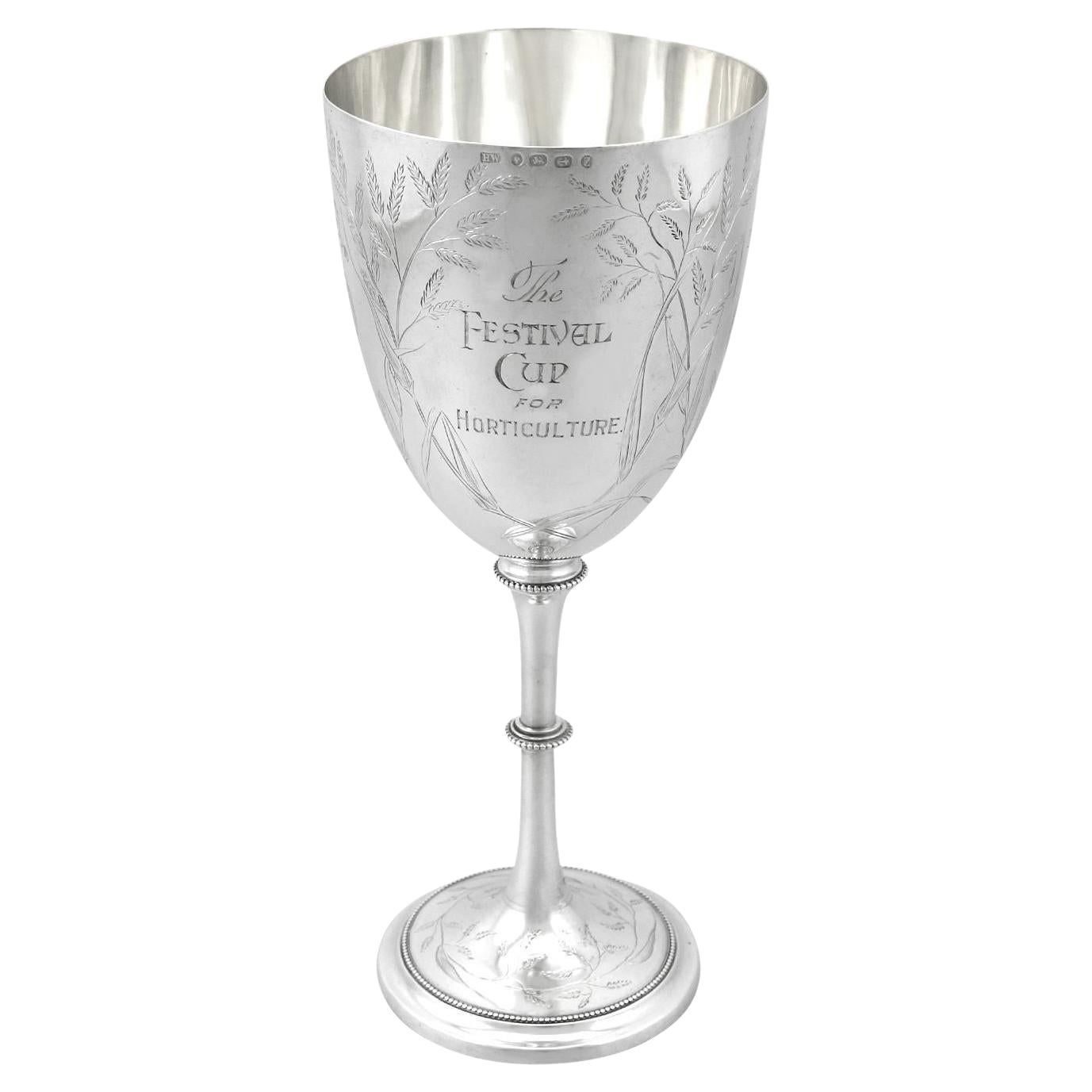 Calice / Coppa di presentazione vittoriana in argento sterling